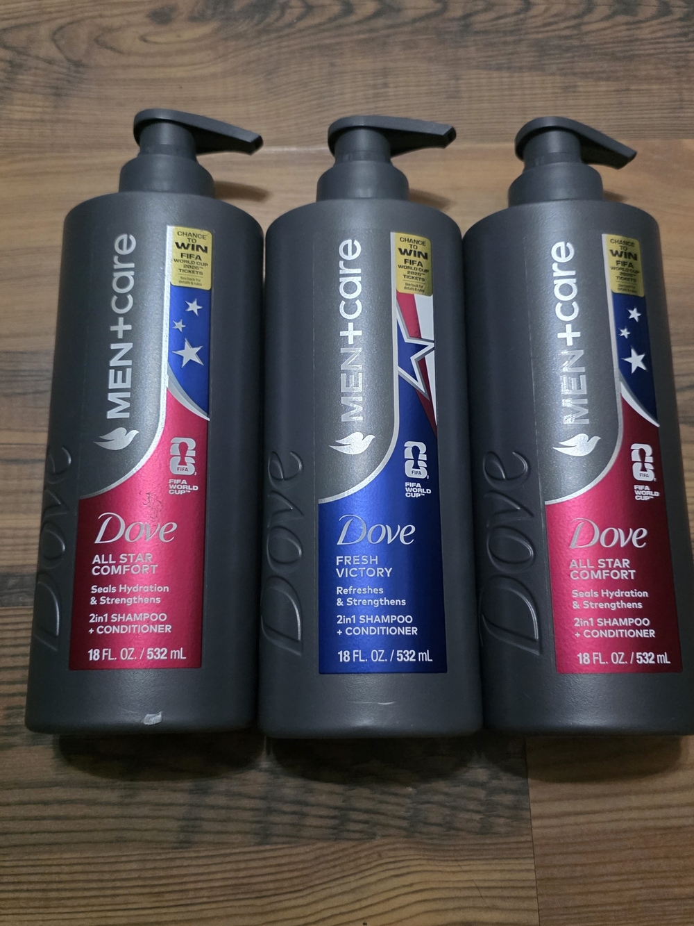 Dove Men+Care 2in1 Shampoo & Conditioner Pump Bottle Bundle